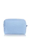 Abbode Waffle Cotton Blend Pouch In Blue