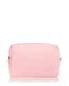 Abbode Waffle Cotton Blend Pouch In Pink