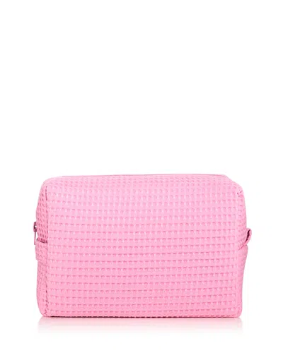 Abbode Waffle Cotton Blend Pouch In Pink
