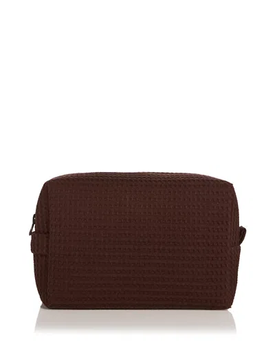 Abbode Waffle Cotton Blend Pouch In Brown