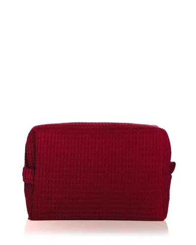 Abbode Waffle Cotton Blend Pouch In Burgundy