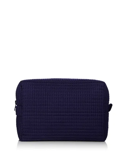Abbode Waffle Cotton Blend Pouch In Navy