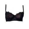 Abbraccio Lingerie Women's Black Lace Balconette Bra In Black