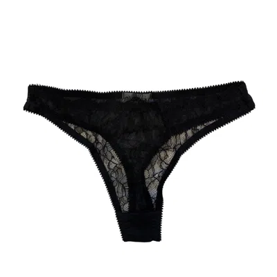 Abbraccio Lingerie Women's Black Sheer Lace Thong