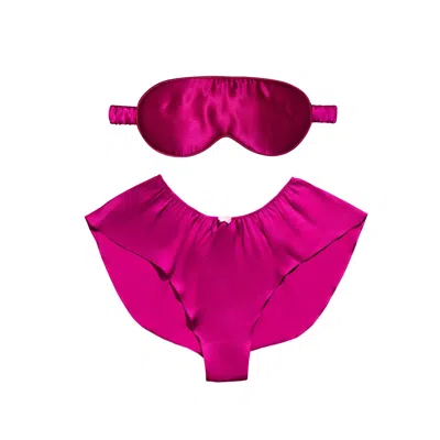 Abbraccio Lingerie Women's Pink / Purple Silk Panties & Sleep Eye Mask Set In Hot Pink In Pink/purple