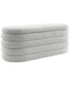 Abbyson Living 19" Wood Cleo Storage Bench Ottoman In Gray