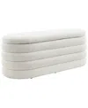 Abbyson Living 19" Wood Cleo Storage Bench Ottoman In Ivory