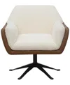 Abbyson Living Ace 32" Wood Two-toned Swivel Accent Chair In Brown