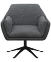 Abbyson Living Ace 32" Wood Two-toned Swivel Accent Chair In Gray