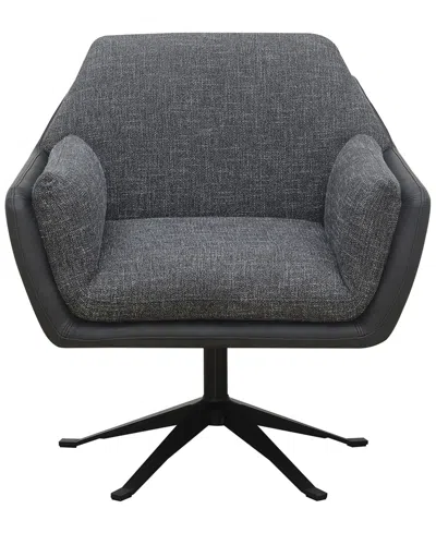 Abbyson Living Ace 32" Wood Two-toned Swivel Accent Chair In Gray