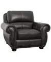 ABBYSON LIVING ARTHER 43" LEATHER TRADITIONAL ARMCHAIR