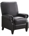 Abbyson Living 33" Pushback Polyurethane Leather Recliner In Black