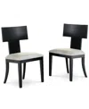 Abbyson Living Avery 38.1" 2 Piece Wood-back Upholstered Counter Stools In Black And Cream