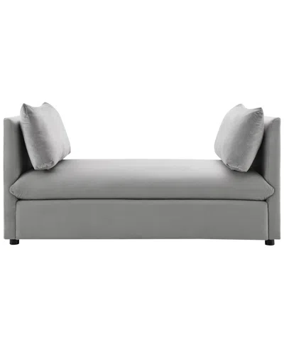 Abbyson Living Becca 28.5" Wood Upholstered Daybed In Gray