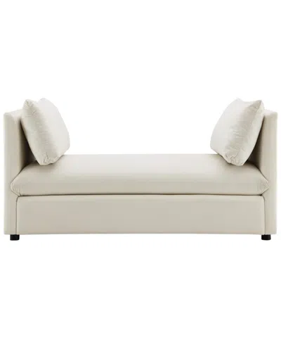 Abbyson Living Becca 28.5" Wood Upholstered Daybed In Ivory