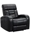 Abbyson Living 42" Leather Theater Power Recliner In Black