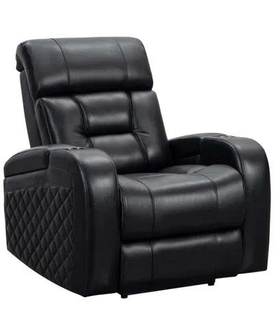 Abbyson Living 42" Leather Theater Power Recliner In Black