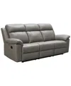Abbyson Living 90" Leather Manual Reclining Sofa In Gray