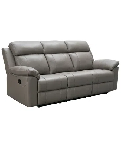 Abbyson Living 90" Leather Manual Reclining Sofa In Gray