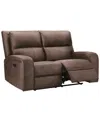 Abbyson Living 64" Fabric Manual Reclining Loveseat In Brown