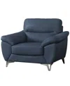 Abbyson Living 44" Top Grain Leather Chair In Blue