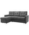Abbyson Living Closeout!  83" Fabric Storage Sofa Bed In Dark Gray