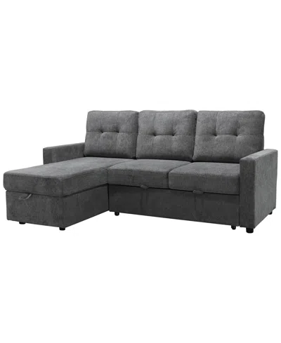 Abbyson Living Closeout!  83" Fabric Storage Sofa Bed In Dark Gray