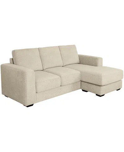 Abbyson Living Elizabeth 85" Stain-resistant Fabric Reversible Sofa Chaise Sectional In Sand