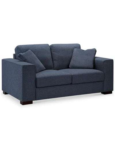 Abbyson Living Emmeline 67.3" Fabric Loveseat In Blue