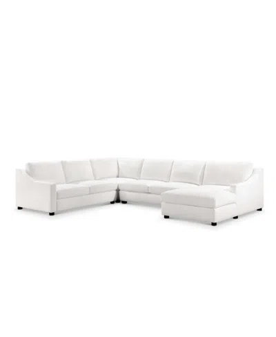 Abbyson Living Garcelle 4 Piece Stain-resistant Fabric Sectional In White