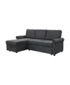 Abbyson Living Hamilton 2 Piece Storage Sofa Bed Reversible Sectional In Charcoal Gray