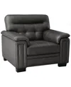 Abbyson Living Harrison 43" Leather Traditional Chair In Gray