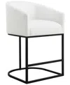 Abbyson Living Jace 35.4" Polyester Upholstered Counter Stool In White