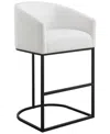 Abbyson Living Jace 39.8" Polyester Upholstered Barstool In White