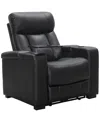 Abbyson Living 38" Polyurethane Leather Power Recliner In Black