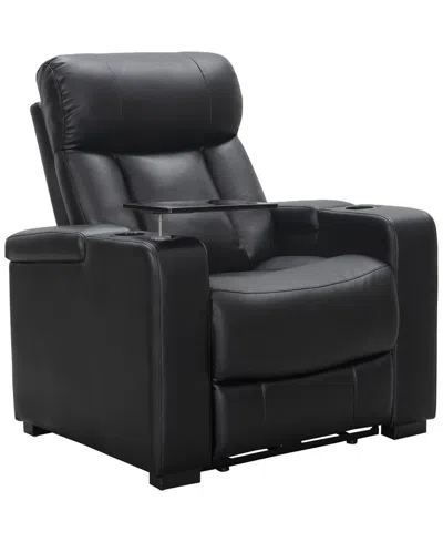 Abbyson Living 38" Polyurethane Leather Power Recliner In Black