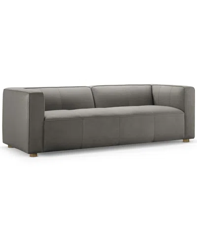 Abbyson Living Matteo 94.5" Nubuck Leather Sofa In Gray