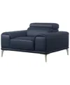 Abbyson Living Quinton 45" Leather Chair In Blue