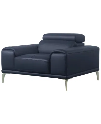 Abbyson Living Quinton 45" Leather Chair In Blue