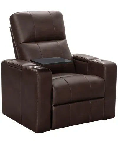 Abbyson Living Rider 36" Power Theater Recliner With 1 Table In Brown