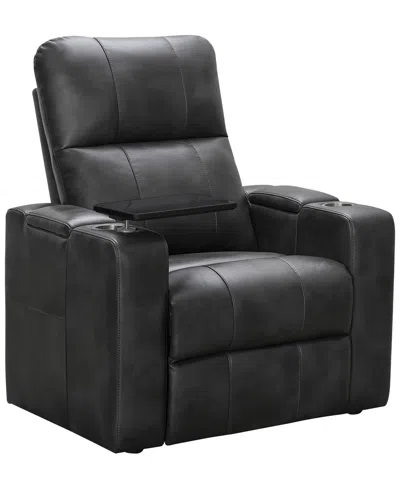 Abbyson Living Rider 36" Power Theater Recliner With 1 Table In Gray