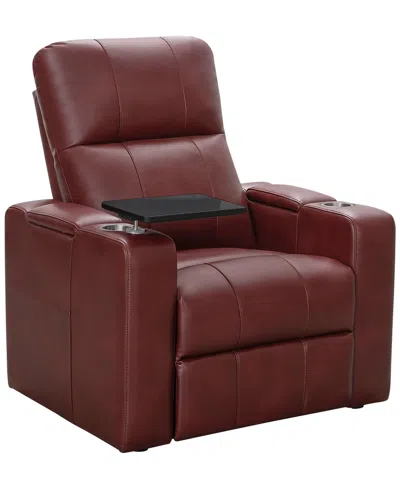 Abbyson Living Rider 36" Power Theater Recliner With 1 Table In Red