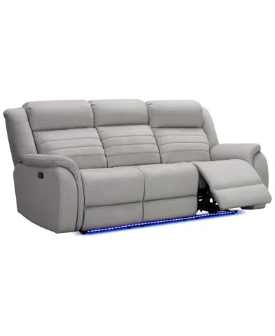 Abbyson Living 86" Power Fabric Reclining Sofa In Gray