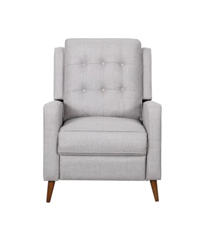 Abbyson Living 38" Mid-century Fabric Pushback Recliner In Gray