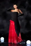 Abdo Aoude Couture Crepe And Tulle Strapless Gown In Multi