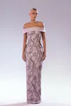 Abdo Aoude Couture Off-shoulder Gown With Cuts