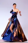 Abdo Aoude Couture Strapless Metallic Gown