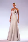 Abdo Aoude Couture Strapless Metallic Mermaid Gown In Multi