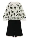Abel & Lula Abstract-pattern Trousers Set In Black