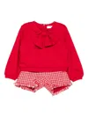 Abel & Lula Bow-detailed Tweed Shorts Set In Red